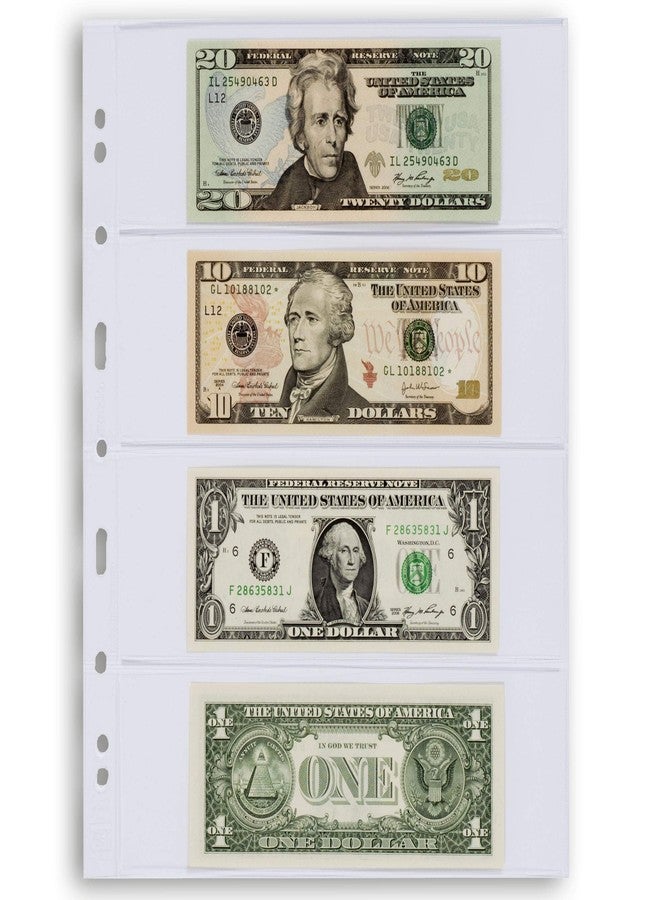 Leuchtturm Lighthouse Grande Plastic Pocket Sheet with 4 Horizontal Stripes for Currency Notes Collection - Clear | 242 x 312 mm | Pack of 5 - Image 3